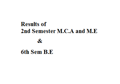 Results of 2nd Semester M.C.A and M.E & 6th Sem BE : Gauhati University