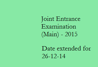 Joint Entrance Examination (Main) - 2015