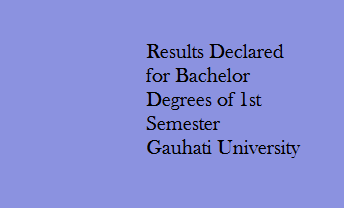 Results Declared for Bachelor Degrees of 1st Semester Gauhati University 